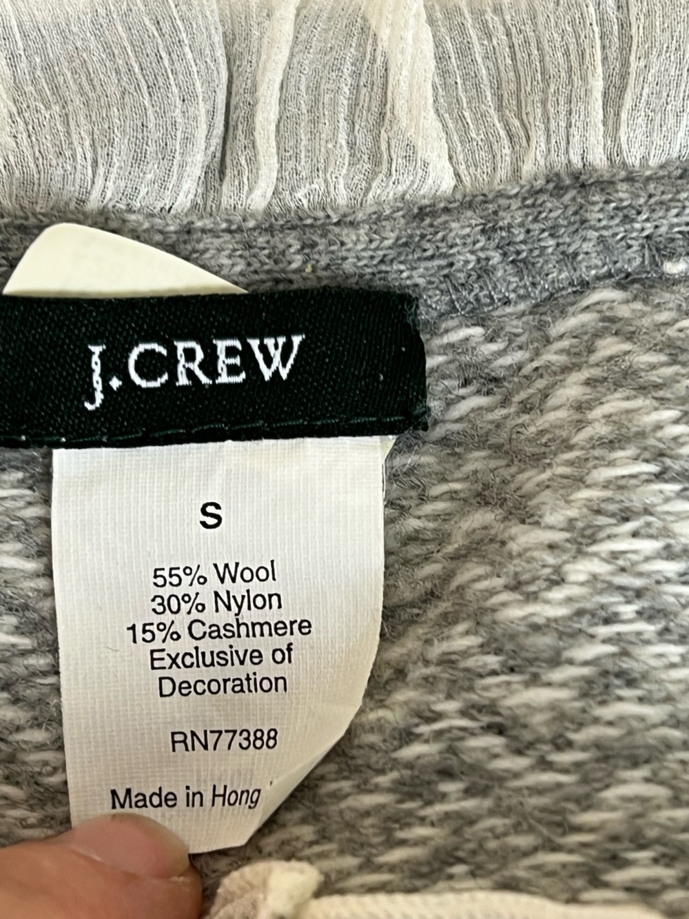 Vintage J crew herringbone Button-Front Cardigan Sweater in Gray and Cream small - Picture 7 of 10